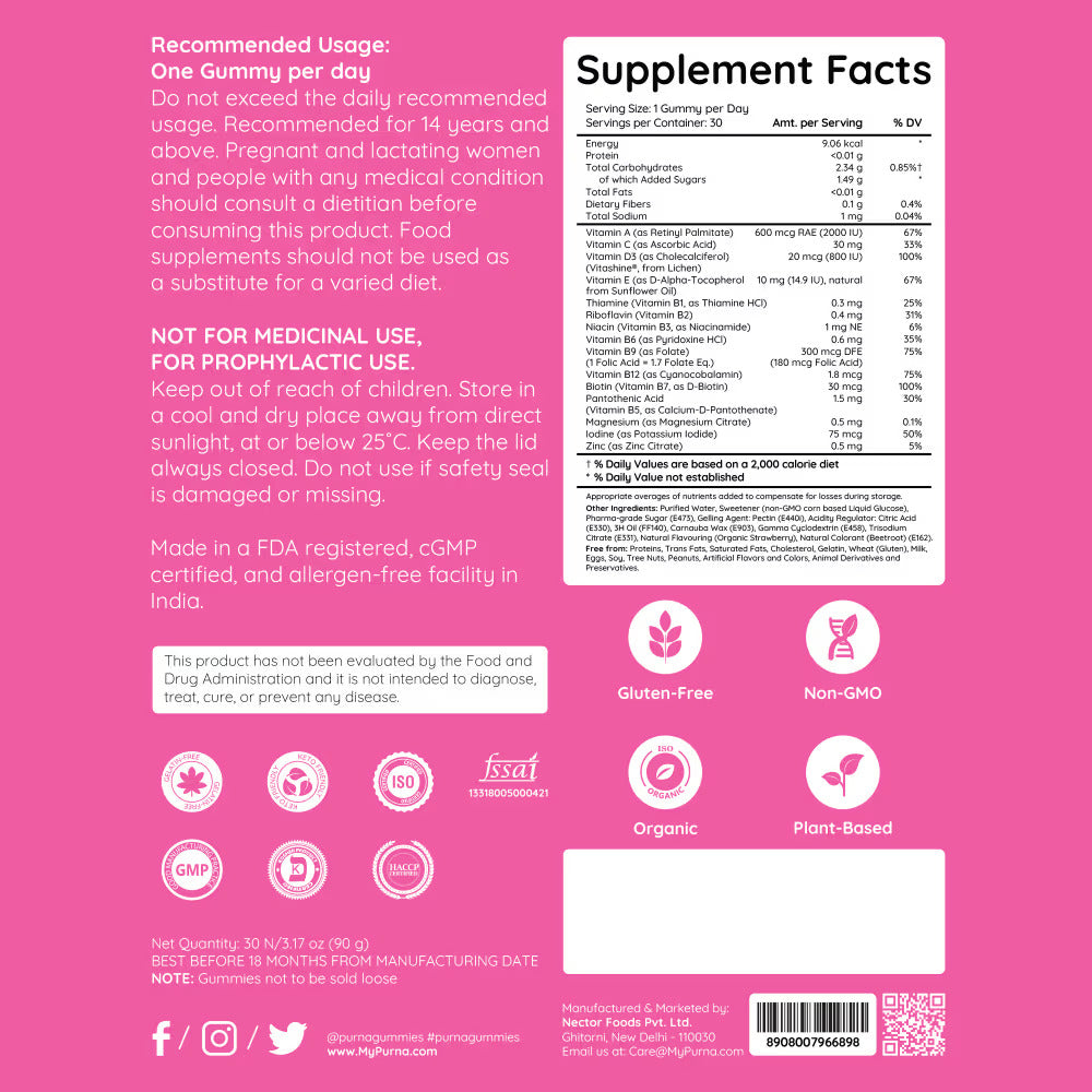 Multivitamin Gummies for Women's Immunity - Strawberry Flavour