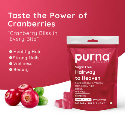 Sugar Free Gummies for Hair & Nail - Cranberry Flavour